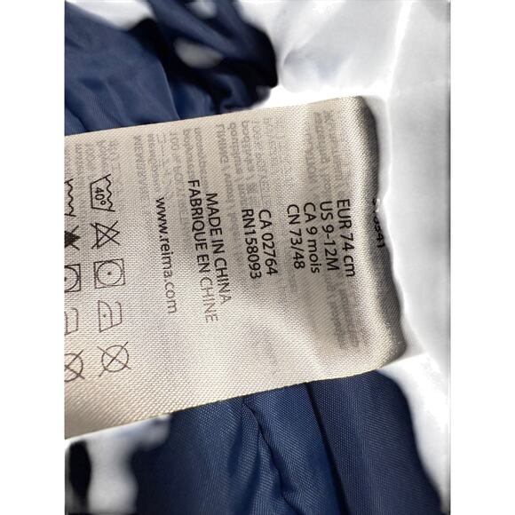 Reima baby down snowsuit bib size 9-12 months animal print - Picture 2 of 11